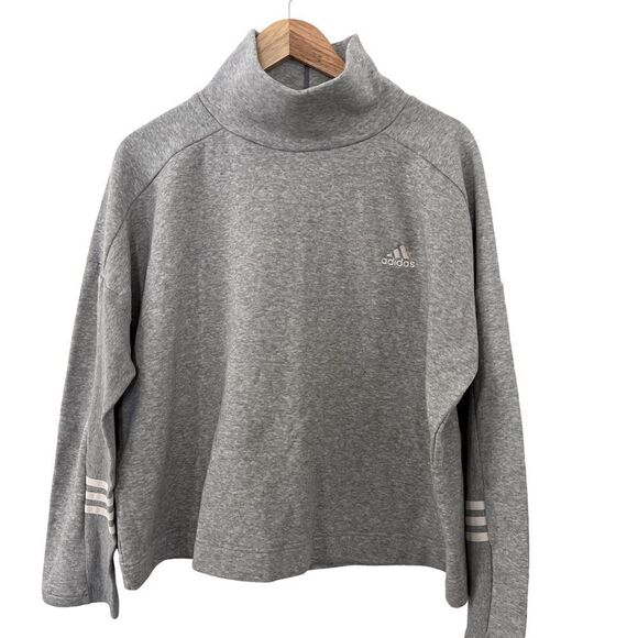 Adidas Women Gray Mock Neck sweater NWOT - Picture 1 of 8